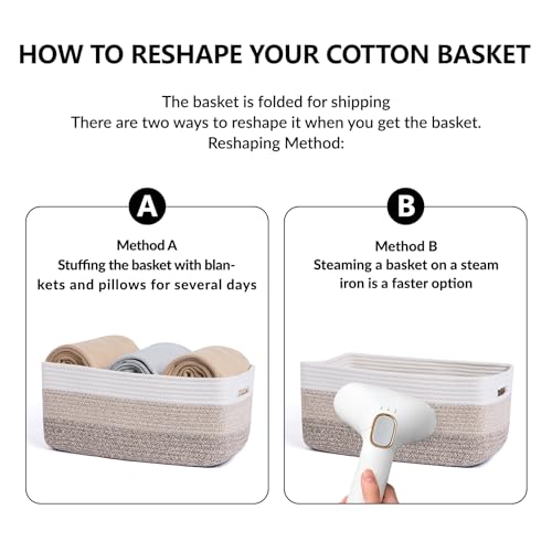 Large Storage Baskets for Organizing (3pcs-L17×W13×H7.5" / Gradient Brown)