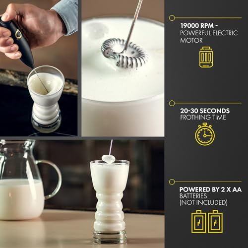 Milk Frother Handheld (Matte Black Onyx)