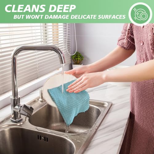 Dish Cloth for Washing Dishes Kitchen Washcloth Cleaning Cloth (Assorted Color-3 / 12inchx12inch 10pack)