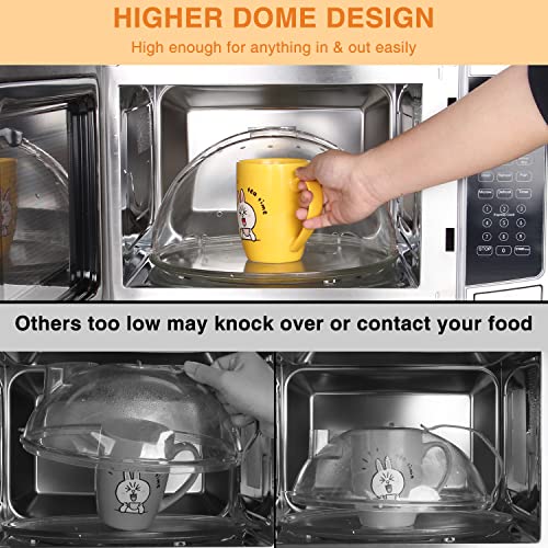 Flippable Microwave Splatter Cover for Food (10.5" W x 10.5" D x 5.9" H)