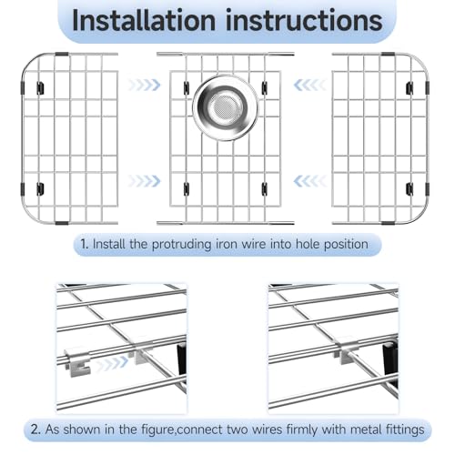 23'' x 13'' Stainless Steel Sink Grid (23''x13''/Rear Drain)
