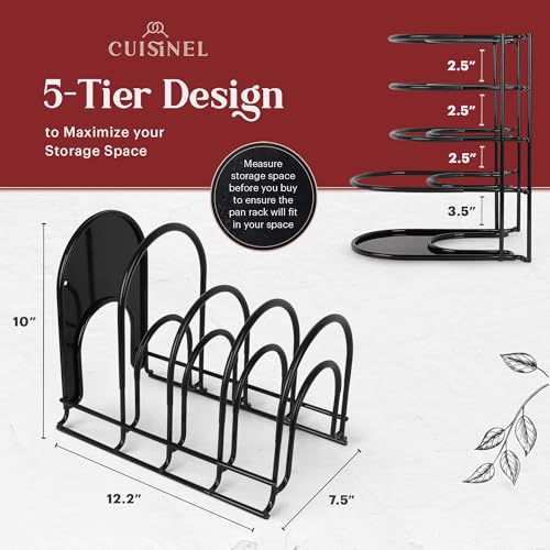 Silicone Coated Pan Organizer (Silicone Coated / 12.2" 2-Pack / Black)