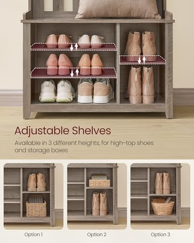 Hall Tree with Bench and Shoe Storage (Heather Greige)