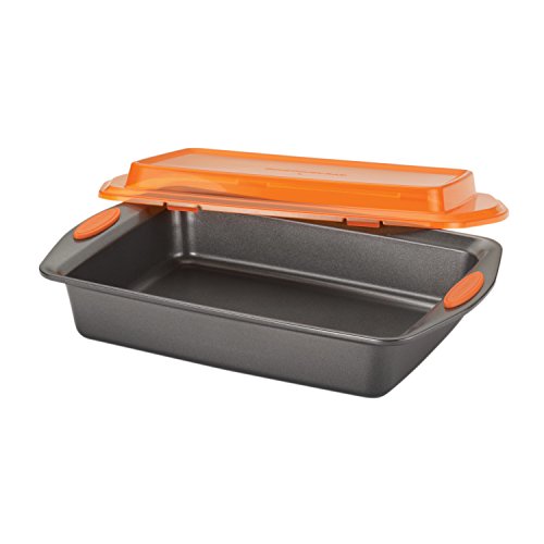 Nonstick Baking Pan with Lid (Gray with Orange Grips / 9" x 13" / With Lid)