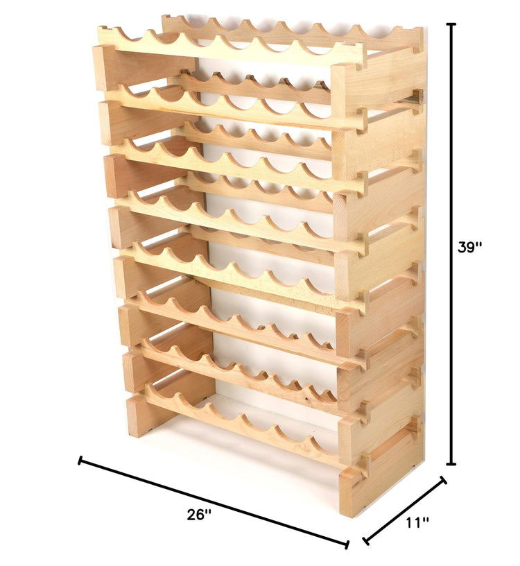 Modular Wine Rack Beechwood 24 (48 Bottles - 8 Rows)