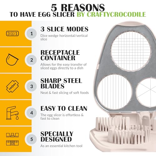 Egg Slicer for Hard Boiled Eggs (Light Beige)