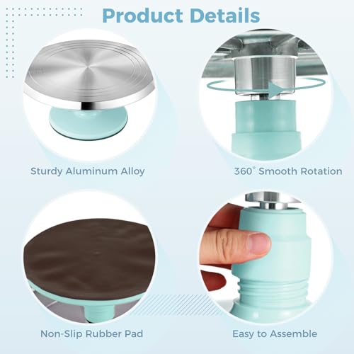 Aluminium Alloy Revolving Cake Stand (Blue)