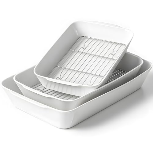 HOMBENE Casserole Dishes for Oven (Set of 3 (2QT/3QT/4.2QT))
