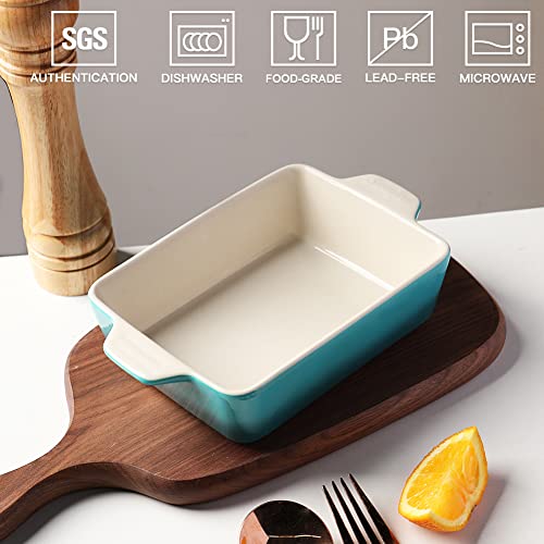 Sweejar Ceramic Baking Dish (Gradient Blue / Rectangle 6.5 x 4.9IN)