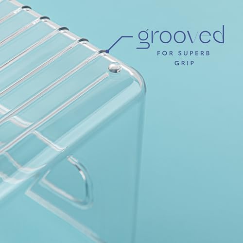 Plastic Food Storage 4 Pack Clear Container Bin with Handles for Organizing Kitchen (10x4x6)