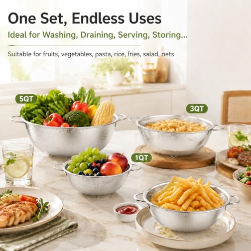 Colander 5qt Stainless Steel Micro (5 qt)