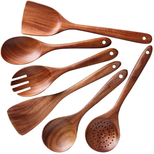 6 Piece Teak Wood Cooking Utensil Set (6Pcs Set)