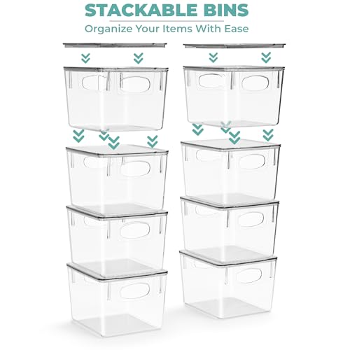 Clear Toy Storage Bins with Lids (Medium / 8 Pack)
