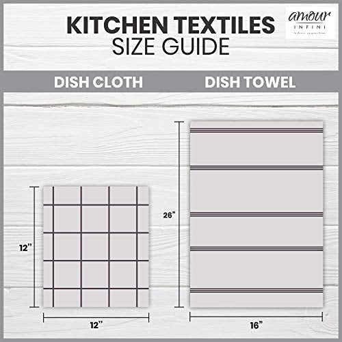 Kitchen Towels Pack of 4 (Teal Stripes / 16" x 26" - 4 pack)