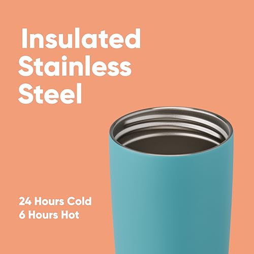 SmoothSip Slider Insulated Stainless Steel Coffee Tumbler (No Handle / 20 Ounces / Beachy Breeze)