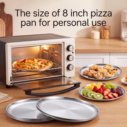 6 Pieces Silver Pizza Pans 8 Inch Bakeware (Silver / 8 Inch)