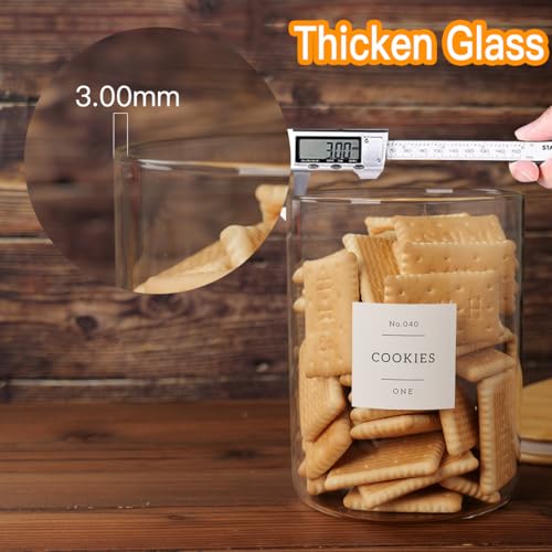 Set of 2 Large Glass Flour and Sugar Containers (2pack)