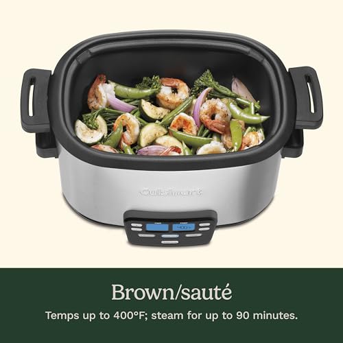 3-In-1 Cook Central 6-Quart Multi-Cooker: Slow Cooker, Brown/Saute, Steamer, MSC-600 NAS, Silver (6 Quarts / Cooker)