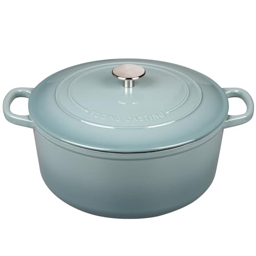 Enameled Dutch Ovens Cast Iron Dutch Oven Pot with Lid for Bread Baking (Seasalt / 5.5QT)