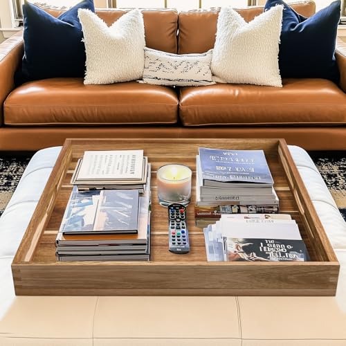 Extra Large Ottoman Tray (24" x 24" x 2.6" / Brown)