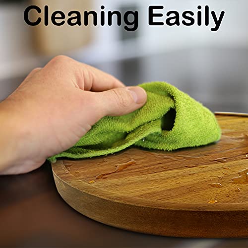 14" Two Tier Acacia Wood Lazy Susan Organizer Kitchen Turntable for Cabinet Pantry Table Organization (Acacia Two Tier / 14")