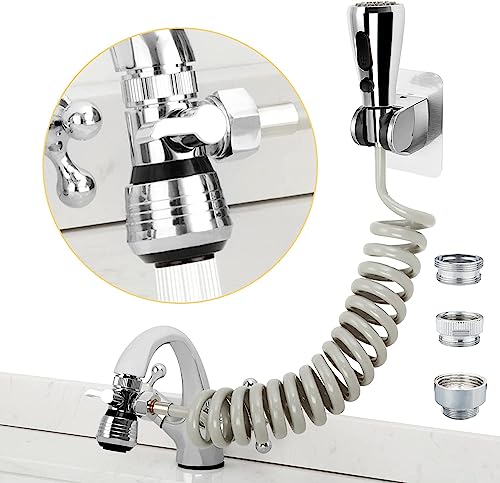 Kitchen Sink Sprayer Hose Attachment for Faucet (F- Grey- ON/OFF Pause Sprayer)