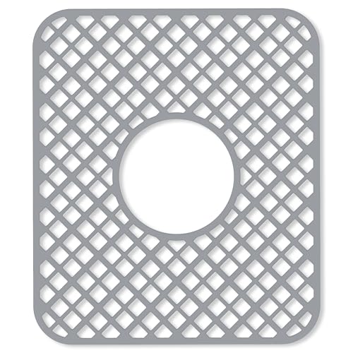 2 Pack Silicone Sink Mat Protector for Kitchen Sink (Gray)