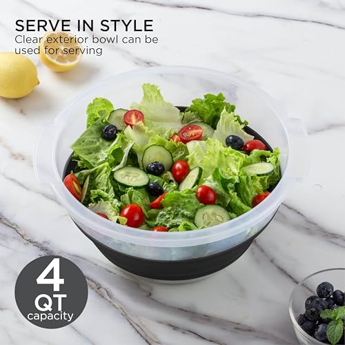 Collapsible Salad Spinner (Black)