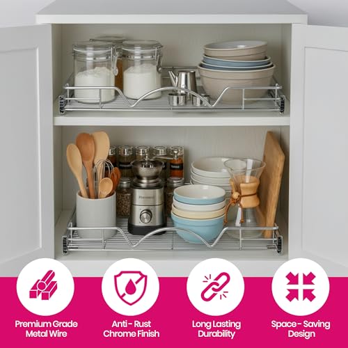 Heavy Duty Pull Out Cabinet Organizer (30"W x 21"D)