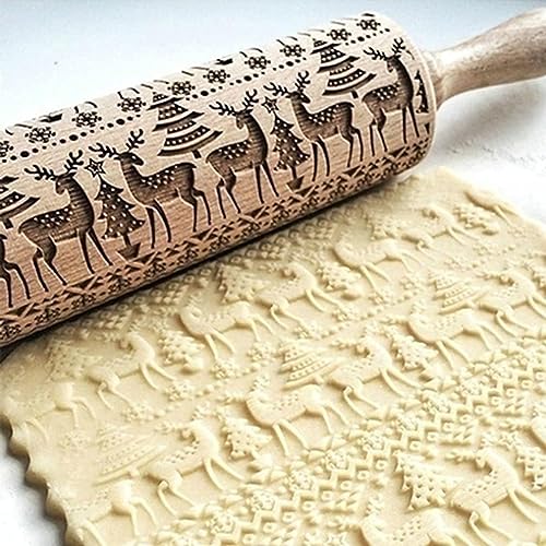 Christmas Rolling Pin (Elk)