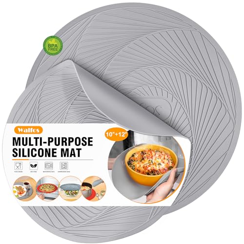Silicone Microwave Mats (10+12in, 2 Grey Microwave Mat)