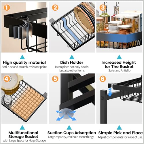 Over The Sink Dish Drying Rack (Black / 31" - 39.4"L x 12"W x 34" - 38"H)