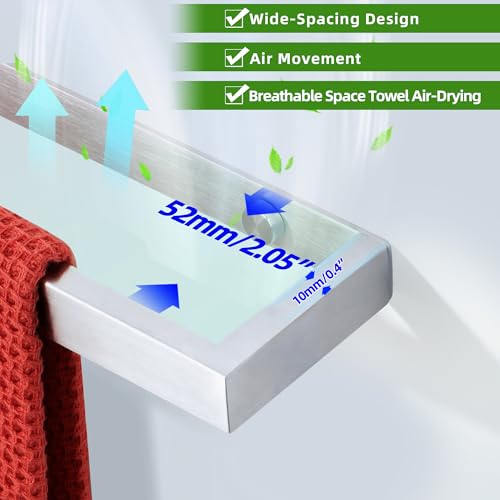 Hand Towel Holder Towel Bar for Bathroom Wall Mounted 12 Inch (Brushed / 12-Inch)