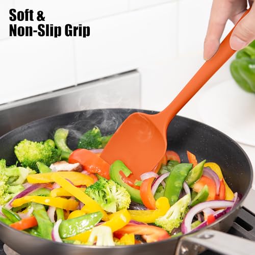 600°F Heat Resistant Silicone Spatula Scrapers (Set of 4 / Multicolor 7)