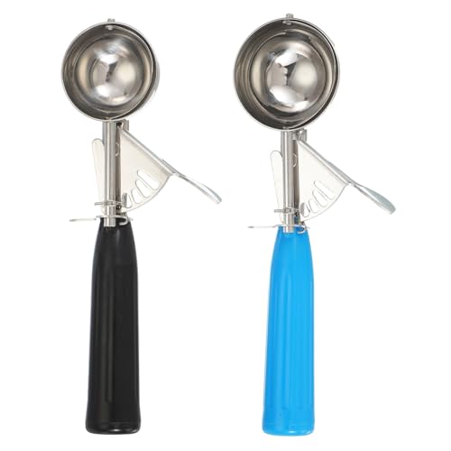 2 Pcs Cookie Scoops Ice Cream Scoop w (4.7 cm, 5.5 cm / Black/Blue)