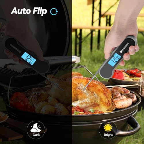 0.5 Sec Instant Read Meat Thermometer Digital for Cooking (Grey)