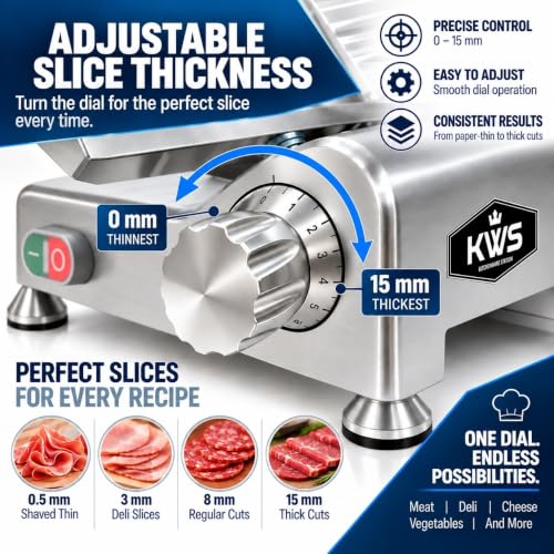 420W 12" Commercial Meat Slicer MS (Polished Silver)