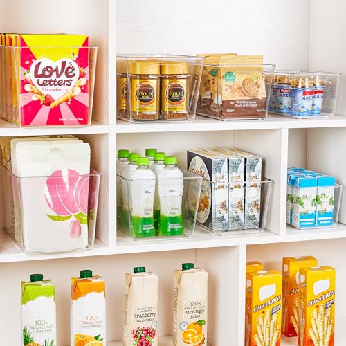 Clear Pantry Storage Organizer Bins (L(11.2"L x 7.5"W x 6"H))