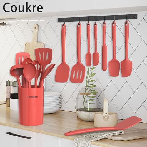 Silicone Kitchen Cooking Utensils Set (PureRed)