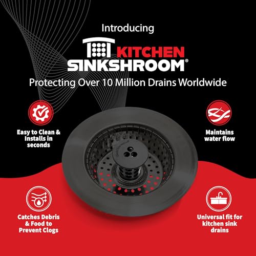 Kitchen SinkShroom Clog (1-Pack / Strainer with Stopper, Matte Black)