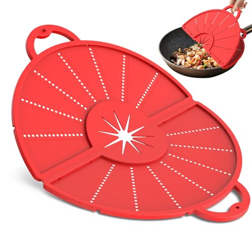 Foldable Silicone Splatter Screen for 10 (Red)