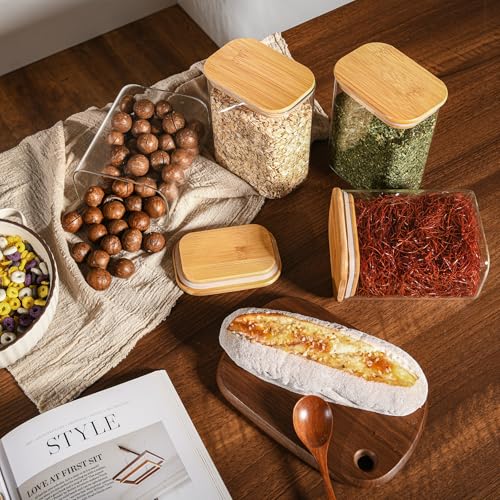 37oz 1.2Qt Rectangle Glass Storage Containers with Lids 6 (37oz*6)