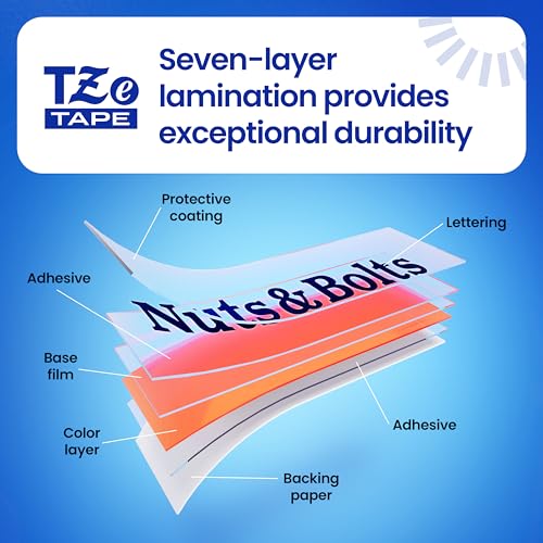 Genuine P touch TZE (Black on Clear Extra Strength Tape / 12mm / Pack of 1)