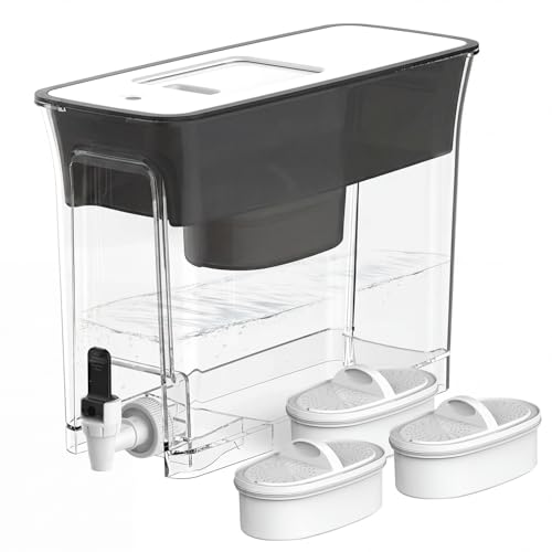 WFD 40L Water Filter Dispenser with 3 Filters (Black)