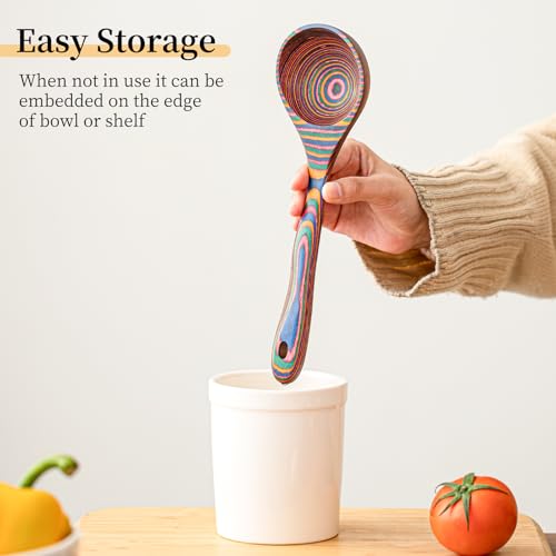 Pakkawood Rainbow Deep Soup Ladles (1 PC Rainbow Ladle)