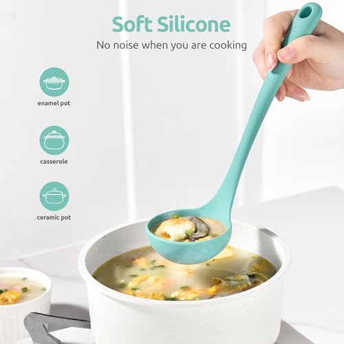 Silicone Soup Ladle (Small (2.6oz, 11in) / Aqua Sky)