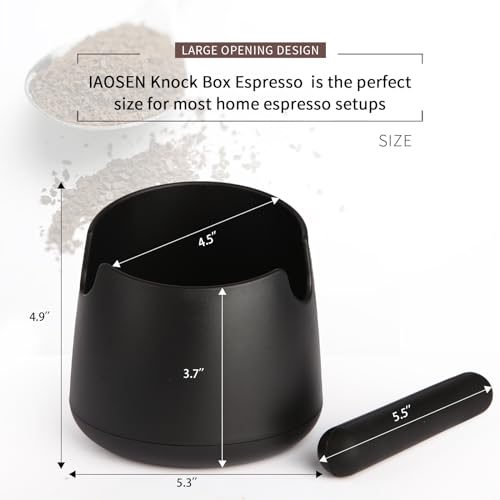 Knock Box Large Capacity Design Espresso Knock Box Shock (4.9x5.3Inch Knock Box)