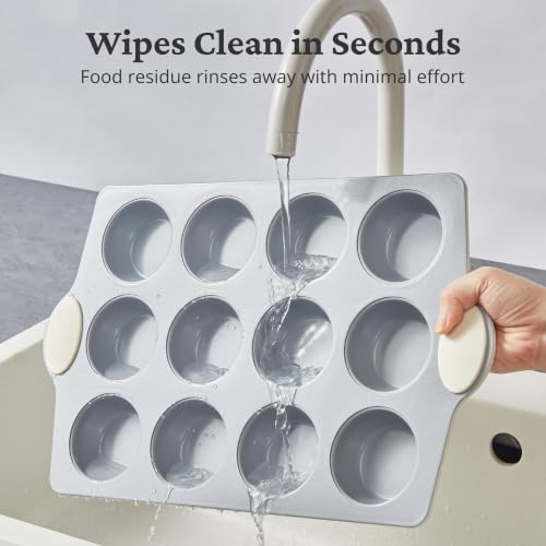 Ceramic Coated Nonstick 12 (Cream / 12 Cup Muffin Pan (1 pack))