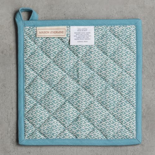 Pot Holders 100% Cotton Potholders (001 - Marquise / 8" x 8" (Pot Holder Pack of 2))