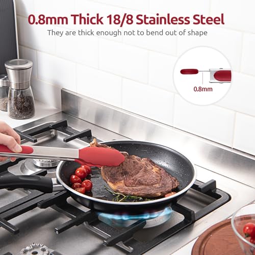 Kitchen Tong for Cooking (Red / 9+12 inch)